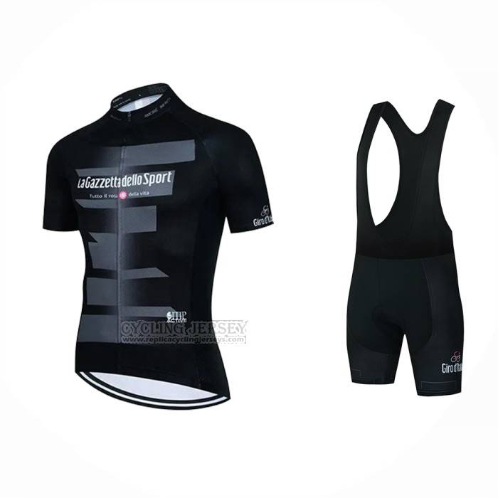 2023 Cycling Jersey Giro D'italy Black Short Sleeve And Bib Short